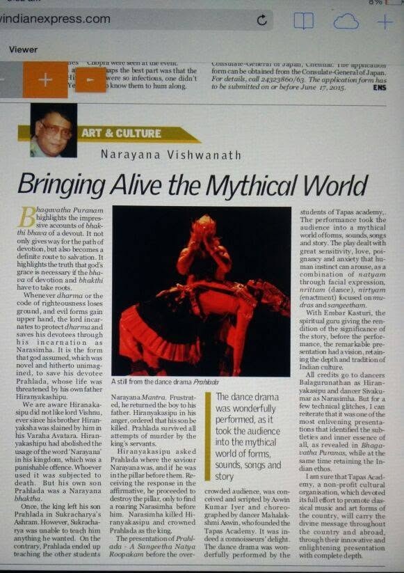 The New Indian Express press clipping